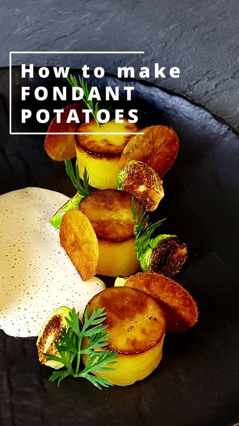 Did you ever make fondant potatoes at home? 😋 #potatorecipe #foodie #foodlover #foodporn #foodart #fooddecoration #finedininglovers… | Instagram Fine Dining Plating Ideas, Fancy Food Presentation Fine Dining, Fine Dining Potatoes, Fine Dining Side Dishes, Fine Dinning Starter, Fine Dining At Home Recipes, Fine Dining Recipes Appetizers, Potato Fine Dining, Fine Dining Starters Michelin Star