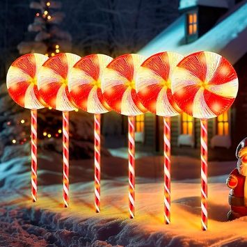 These would be PERFECT for "Candy Cane Lane" Flashmen 6PK 28inch Christmas Lollipop Pathway Light Outdoor Christmas Decorations 8 Lighting Modes Flickering Candy Marker Waterproof Outdoor Christmas Pathway Light 18ft (Red) Christmas Pathway Lights, Christmas Lollipops, Red Vines, Flickering Lights, Outdoor Lighting Landscape, Lampe Decoration, Christmas String Lights, Pathway Lighting, Outdoor Christmas Lights