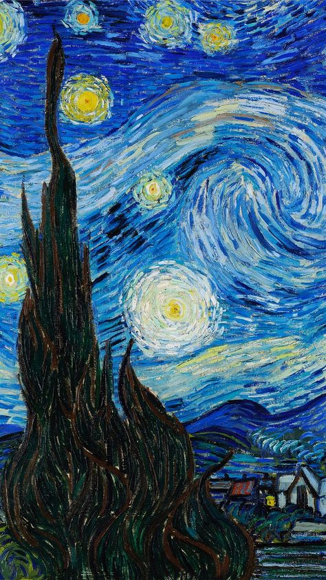 Starry Night Iphone Wallpaper, Van Gogh Iphone Wallpaper, فنسنت فان جوخ, Van Gogh Wallpaper, Starry Night Wallpaper, Starry Night Art, Starry Night Painting, Vincent Van Gogh Art, Arte Van Gogh