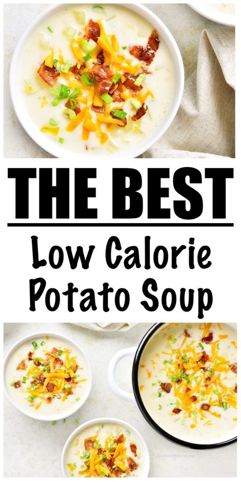 Low Point Creamy Potato Cheese Soup, Low Cal Baked Potato Soup, Ww Potato Soup Crock Pot, Low Calorie Baked Potato Soup, Clean Eating Potato Soup, Best Low Calorie Soup Recipes, Instant Pot Healthy Potato Soup, Bariatric Potato Soup, Low Calorie Chowder