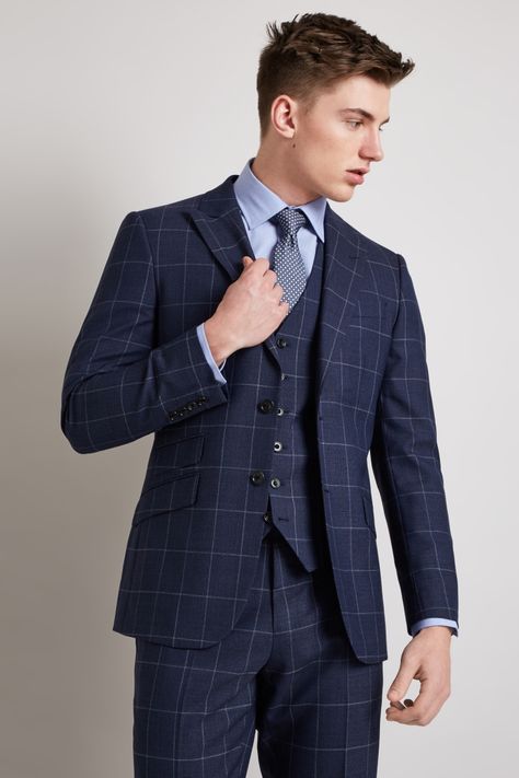 Checkered Suit Men Wedding, Blue Checks Suits For Men, Check Blue Suit Men, Checkered Wedding Suit, Checks Suits For Men, Checkered Suit Men, Blue Checkered Suit, Checked Suits Men, Check Suits For Men