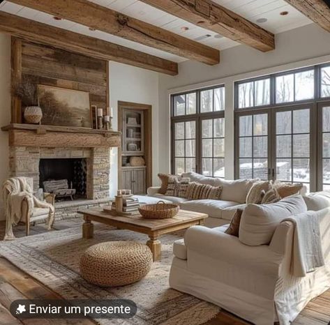 Cozy Farmhouse Living Room, English Cottage Decor, Modern Farmhouse Living, French Country Living Room, Cottage Interior, Cottage Living Rooms, Modern Farmhouse Living Room, Country Living Room, Modern Cottage