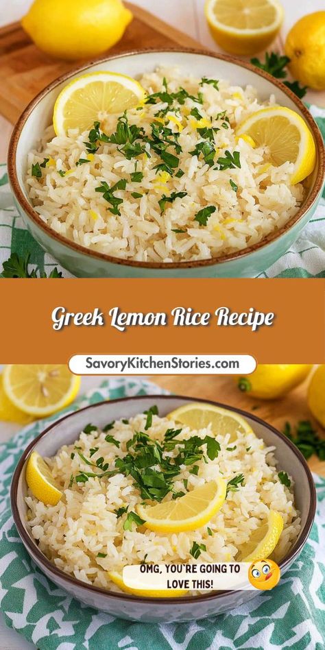 Want to impress your guests with a vibrant side dish? This Greek Lemon Rice Recipe is not only easy to make but also a fantastic addition to any Mediterranean dinner spread! Be sure to save it for your next dinner party or family meal! Greek Rice Recipe, Greek Christmas Recipes, Lemon Rice Recipe, Dill Rice, Dinner Spread, Greek Rice, Greek Lemon Rice, Mediterranean Dinner, Rice Side Dish Recipes