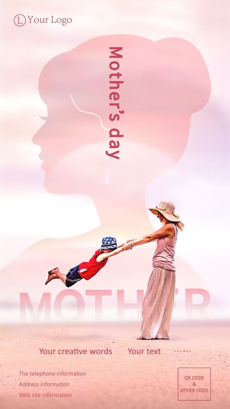 Mother's Day Poster Template #Mother's Day #poster Mothers Day Advertising, Creative Wedding Invitations Design, Mothers Day Ad, Mother's Day Poster, Mothers Day Post, Mother's Day Banner, Graphic Design Cv, Mother's Day Background, Education Banner