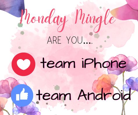 Are you team iPhone or team Android? Engagement post January Engagement Posts, Monday Engagement Post, Monday Mingle, Fb Games, Secret Sisters, Join My Team, Red Aspen, Interactive Posts, Aspen