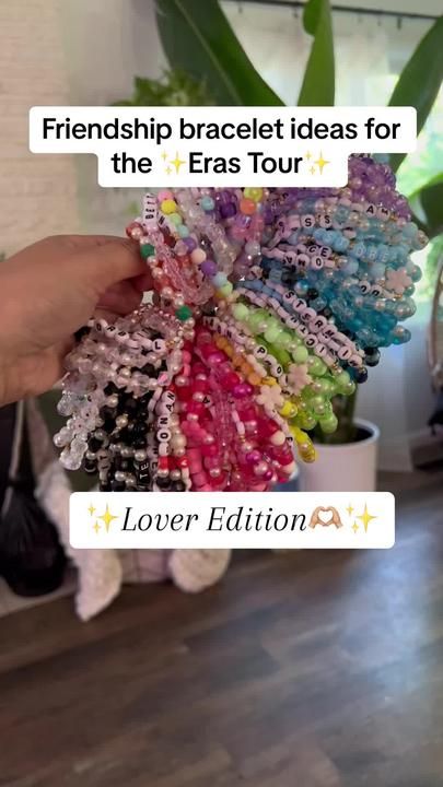 Friendship Bracelet ideas! #erastour #erastourtaylorswift #taylorswift... | Eras Tour Bracelets | TikTok Friendship Bracelet Ideas, Taylor Swift Costume, Cute Friendship Bracelets, Taylor Swift Party, Taylor Swift Birthday, Taylor Swift Fan Club, Taylor Swift Tour Outfits, Friendship Bracelets With Beads, Friendship Bracelets Designs