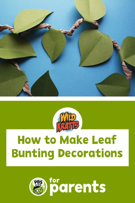 Leaf Bunting Diy, Wild Birthday Party Jungle Theme, Wild Kratts Trunk Or Treat, Wild Kratts Pinata, Wild Kratts Birthday Decorations, Wild One Backdrop Ideas, Wild Kratts Birthday Party Ideas, Wildkrats Birthday Party Ideas, Wild Kratts Birthday Party Decoration