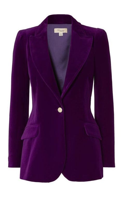 Velvet Jackets Women, Mode Purple, Purple Blazer, Women In Suits, Velvet Trousers, Moda Chic, Deep Winter, Temperley London, Velvet Blazer