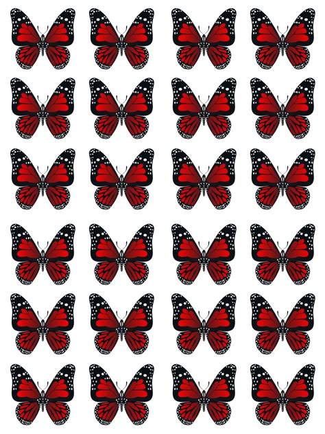 Red Butterfly Printable, Butterfly Printable Template Prints, Butterfly Printable Template, Red And Black Butterfly, Blue Scrapbook, Diy Bouquet Wrap, Diy Photo Book, Flower Background Images, Happy Birthday Printable