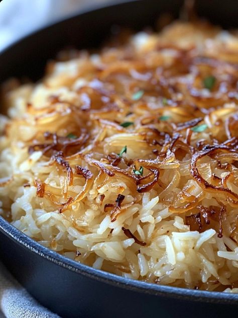 Golden Onion Butter Rice – choose a recipe Golden Onion Butter Rice Recipe, Carolina Rice Recipe, Rice With Onions, Onion Butter Rice, Onion Rice Recipe Simple, Yellow Onion Recipes, French Onion Butter Rice, Golden Onion Butter Rice, Holiday Rice Recipes