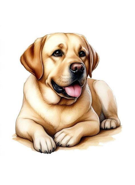 Canine Creativity: Illustrated Dogs for Artistic Flair Labrador Art, Dog Clip Art, Puppy Portraits, Animal Watercolor, Woodland Critters, Animal Portraits Art, Pet Vet, Craft Card, Dog Clip