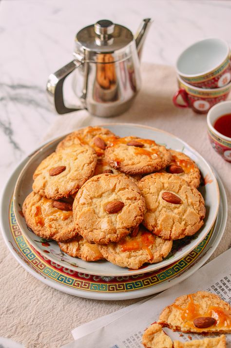 Chinese Almond Cookies Recipes, Almond Cookies Chinese, Almond Cookies Recipes, Walnut Cookies Recipe, Chinese Almond Cookies, Almond Meal Cookies, Woks Of Life, The Woks Of Life, Best Holiday Cookies