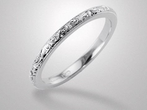 Engagement Rings Filigree, Engraved Wedding Band, Wedding Band Silver, Ruby Wedding Rings, Platinum Rings, Black Diamond Bands, Diamond Jewelry Earrings, Wedding Band Engraving, Platinum Wedding Band