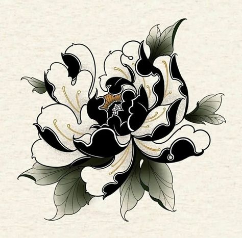 Japanese Peony Tattoo, Lotusblume Tattoo, Peony Flower Tattoos, Japanese Flower Tattoo, Traditional Tattoo Flowers, Flower Tattoo Drawings, Traditional Japanese Tattoos, Asian Tattoos, Peonies Tattoo