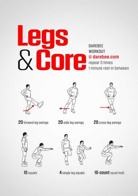 Legs & Core Workout Leg Workout No Equipment At Home, Darbee Legs Workout, Leg Exercises Without Equipment, Core Workout For Athletes, Legs No Equipment Workout, Standing Workouts At Home No Equipment, Legs Core Workout, Standing Legs Workout, Netball Workout At Home