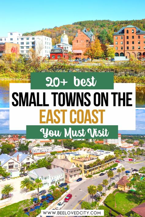 20+ Best Small Towns on the East Coast You Must Visit East Coast Small Towns, East Coast Beach Towns, Best East Coast Beaches, East Coast Vacation Ideas, Family Friendly Vacation Destinations, East Coast Beaches, East Coast Usa, North America Travel Destinations, Usa Bucket List