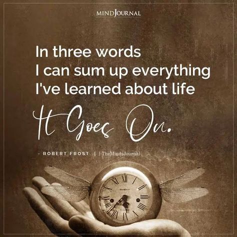 In three words I can sum up everything I’ve learned about life It Goes On. ― Robert Frost #lifelessons #lifegoeson Life Is So Good Right Now, Some People Come Into Your Life For A Reason Seasons, Poetry About Living Life To The Fullest, The Best Thing About The Worst Time Of Your Life, Three Word Quotes, When Life Is Good Meme, Lessons Learned In Life Quotes, Important Life Lessons, Need Motivation