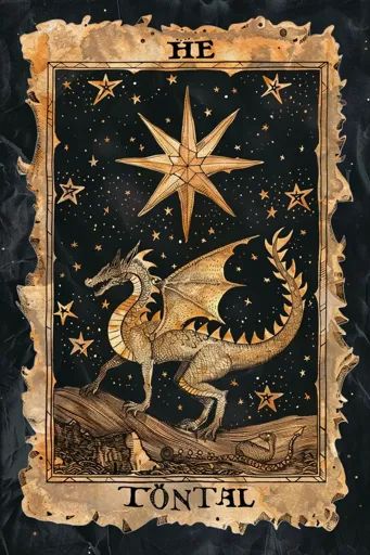 ↑↑↑ Larger size on website 🔸 The image is a stylized illustration of a dragon in a night sky with stars. The dragon is standing o 🔸 From Midjourney AI Image Dragon Tarot Cards, Vibe Tattoos, Dragon Tarot, Stylized Dragon, Arm Tattoo Sleeve, Night Sky With Stars, Sky With Stars, Two Dragons, Stylized Illustration