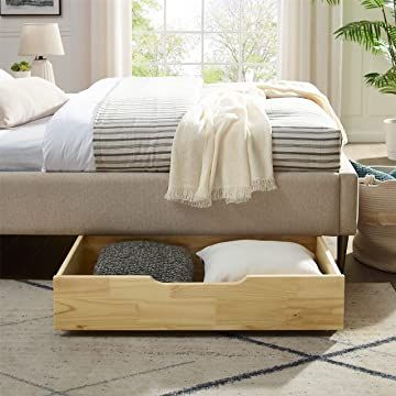 Small Bedroom Ideas For Couples, King Size Platform Bed, Bed Risers, King Size Sheets, King Platform Bed, Bed Storage Drawers, Rolling Storage, Bed With Drawers, Couple Bedroom