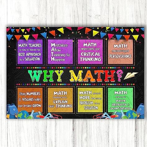 How cute is this Why Math Poster?!?!?! I need it! Check it out -- Why Math Poster Math Classroom Poster, Math Teacher Supplier, School Counseling Wall Art, Classroom Decor for Kindergarten, Preschool Middle School, Art Classroom Poster #mathclassroom #mathposter #whymath #math #mathteacher #classroomdecor #mathdecor Creative Math Poster Ideas, Math Science Poster Making, Mathematicians Bulletin Board, Counseling Wall Art, Math Posters Middle School, Math Talk Posters, Art Classroom Posters, Math Classroom Posters, Middle School Classroom Decor