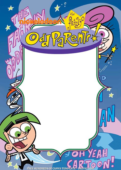 Fairly Odd Parents Party Theme, The Fairy Odd Parents Gender Reveal, Fairly Odd Parents Birthday Party, Cosmo Or Wanda Gender Reveal, Cosmo And Wanda Gender Reveal Ideas, Prom Campaign, Cosmo Wanda, Gender Reveal Invitations Template, Moana Coloring Pages