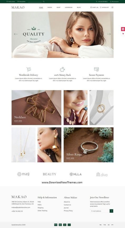 Desain Ux, Jewelry Website Design, Fashion Website Design, Online Store Design, Website Design Inspiration Layout, Accessories Website, Creative Website Design, Ecommerce Web Design, Shopify Website Design