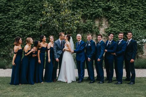 Navy Bridal Parties, Navy Groomsmen, Navy Blue Wedding Theme, Bridal Parties Colors, Navy Blue Bridesmaids, Wedding Parties Colors, Navy Bridesmaids, Navy Blue Bridesmaid Dresses, Blue Themed Wedding