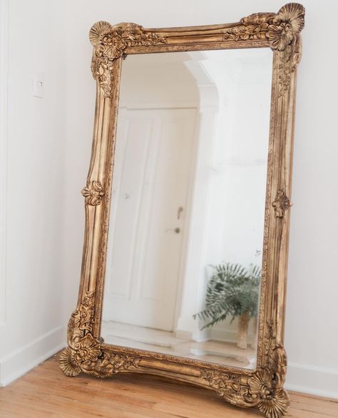 Gold Full Length Mirror, Vintage Gold Mirror, Length Mirror, Full Length Mirror, Gold Mirror, Vintage Gold, Vintage Furniture, Oversized Mirror, Full Length