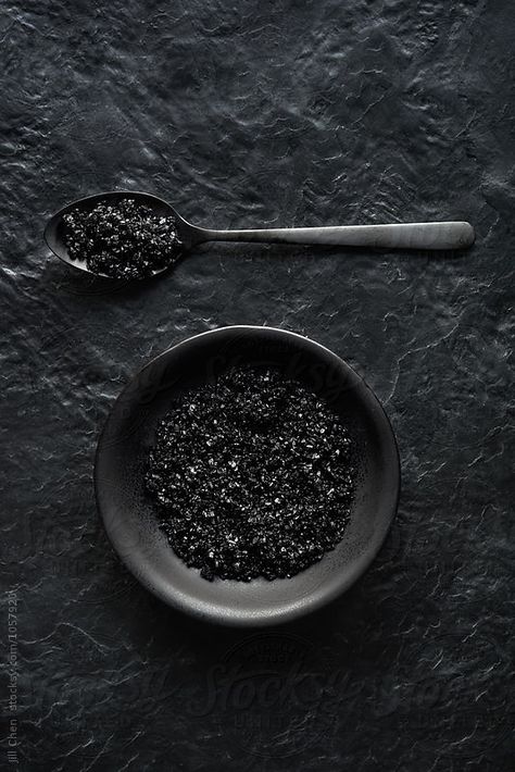 Things That Are Black, Black Color Image, Charcoal Aesthetic, Black Things, Everything Black, Black Stuff, Black Like Me, Salt Crystals, Black Salt