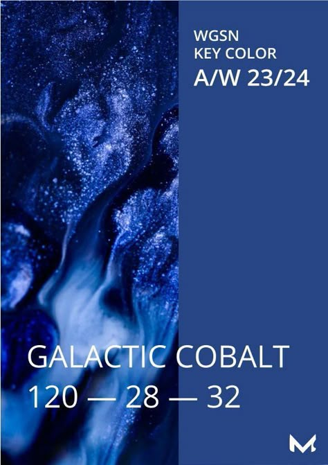 Galactic Cobalt Pantone, Galactic Cobalt Color, Fall Winter Color Palette 23/24, Color Trend Fw 23-24, Wgsn Aw23/24, Galactic Cobalt Fashion, Aw23 Colour Trend, Fall Winter 23/24, Fashion 23/24