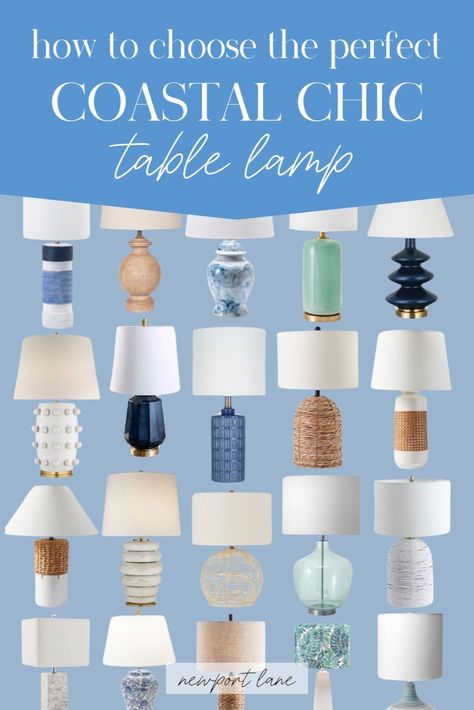 Illuminate your coastal interior with our guide on How to Choose The Perfect Table Lamp: Coastal Edition! Discover the best Room Lights to enhance your space and create a serene coastal ambiance. From stylish Room Lamp options to practical Living Room Lighting tips, find the ideal Table Lamp to complete your coastal-inspired decor. Coastal Bedside Table Lamps, Coastal Lamps Living Room, Navy Lamps, Coastal Bedside Tables, Nightstand With Lamp, Soothing Room, Bedside Lamps Ideas, Living Room End Table Lamps, Coastal Floor Lamps