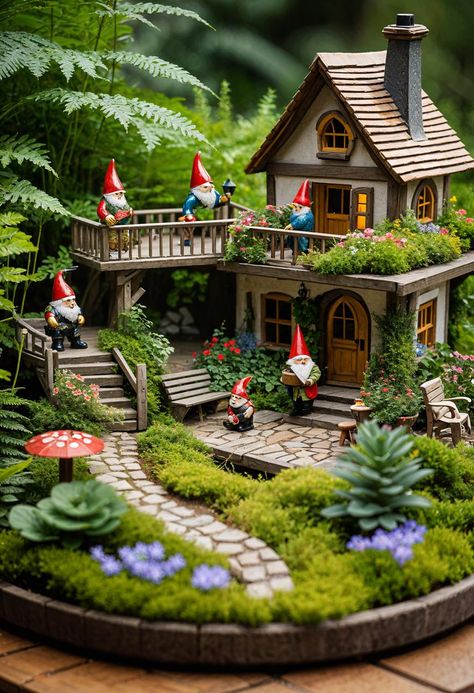 25 Beautiful Cottage Garden Ideas  Check more at https://zugnews.com/25-beautiful-cottage-garden-ideas/ Miniature Garden Ideas, Miniature Garden Design, Cottage Garden Ideas, Homemade Bird Houses, Fairy House Diy, Fairy Garden Designs, Fairy Garden Crafts, Fairy Cottage, Beautiful Cottages