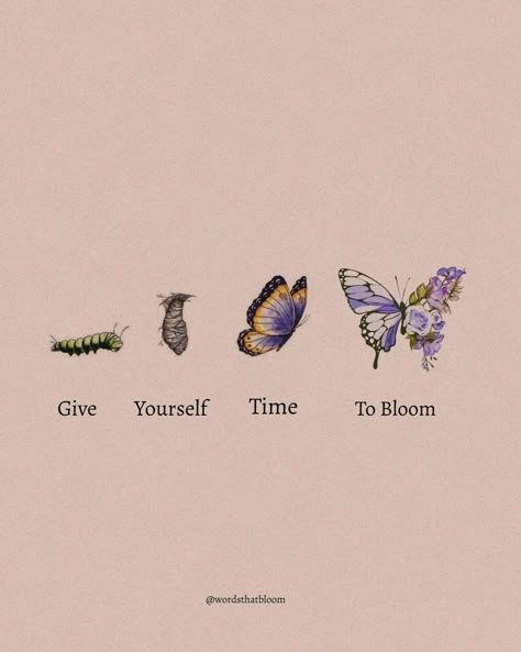 Butterfly Pics Aesthetic, Butterfly Growth Drawing, Give Yourself Time Tattoo Butterfly, Inspirational Butterfly Quotes, Butterfly Growth Quotes, Quotes Aesthetic Butterfly, Butterfly Meaning Quotes, Butterfly Feeling Quotes, Butterfly Wallpaper With Quotes