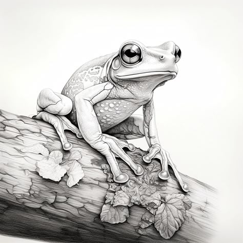 Tree Frog Fine Black Line Pencil Drawing, Printable Wildlife Animal Clip Art for Sticker, Stencil, Logo, Tattoo, Decor, Cricut, Woodburning - Etsy Tree Frog Art, Frosch Illustration, Tree Frog Tattoos, Frog Sketch, Frog Illustration, Pencil Drawings Of Animals, Frog Tattoos, Frog Drawing, Drawing Ideas Creative