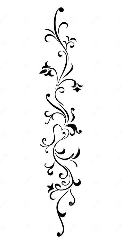 Ornaments Design Drawing, Vine Pattern Design, Flower Drawing Design Pattern, Ornament Drawing Design, Ornament Tattoo Design, Vector Flourish, Ornamental Drawing, Etching Diy, Simple Wall Paintings