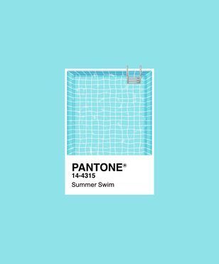 Home Design Drawing, Pantone Swatches, 달력 디자인, Pantone Palette, Pool Blue, New Retro Wave, Summer Swim, Poster Art Print, Free Vector Graphics