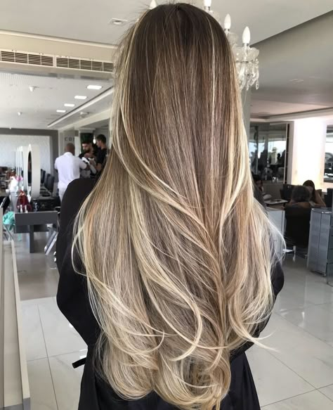 Aesthetic Balayage Hair, High Balyage Long Hair, Seamless Blonde Balayage, Baby Light Balayage, Latte Blonde Hair, Dirty Blonde Balayage Dark Roots, Lived In Blonde Balayage Dark Roots, Beach Balayage, Long Bronde Hair