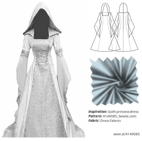 Goth princess dress Women Clothing Dress Sewing Pattern Sewist Gothic Dress Pattern, Goth Sewing, Princess Dress Women, Fantasy Future, Sewing Paterns, Gown Sewing Pattern, Clothing Sewing Patterns, Goth Princess, Pattern Maker