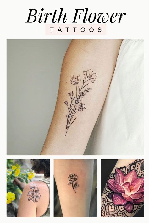 Birth Flower Tattoos – A Beautiful Flower for Each Month – One that Signifies Your Personality Flower Of Month Tattoo, Two Birth Month Flower Tattoos, Nov Flower Tattoo Birth Month, December Birth Flowers Tattoo, Carnation And Hawthorn Tattoo, Flowers Of Months, May Birth Flower Tattoo Color, August And February Birth Flower Tattoo, Month Birth Flowers Tattoo Ideas