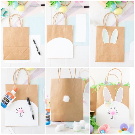 How to make Easter Bunny Paper Bags Easter Bunny Paper Bags, Diy Easter Bags, School Easter Party, Diy Goodie Bags, Easter Goodie Bags, Easter Bunny Template, Diy Osterschmuck, Easter Paper Crafts, Paper Bunny