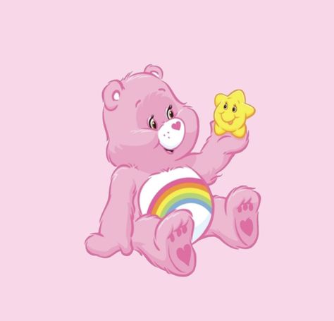 Cheer Bear Icon, Care Bear Tattoos, Care Bears Vintage, Cheer Bear, Bear Drawing, Bear Tattoo, Pink Teddy Bear, Bear Theme, Pink Teddy