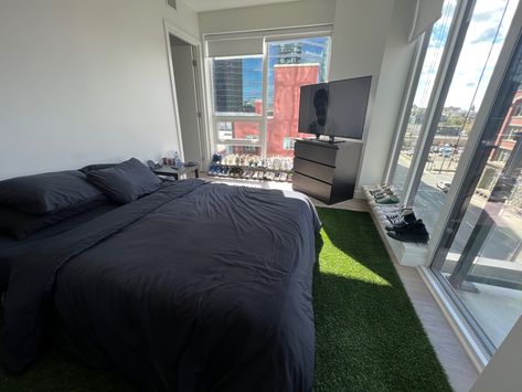 Grass Carpet Bedroom, Carpet Bedroom Aesthetic, Green Carpet Bedroom, Grass Carpet, Carpet Bedroom, Black Bedroom, Room Shoes, Redecorate Bedroom, Green Carpet