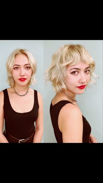 Jayne Matthews on Instagram: "Although this haircut is inspired by Debbie Harry's shaggy bob... I couldn't resist adding my very favorite song by #katebush on her birthday ❤️ I'm so glad her song went viral this year and I hope she's getting the financial abundance she deserves from it. She's been one of my favorite artists since I was 19. . As for the haircut, If you watch the video you will see some really deep and intense face framing and weight removal. This is what I've referred to as carv Debbie Harry Bob Haircut, Debbie Harry Haircut, Debbie Harry Short Hair, Debbie Harry Bob, Debbie Harry Hair Bob, French Shaggy Bob, Debbie Ryan Hair Mullet, Shaggy French Bob, White Blonde Shaggy Bob