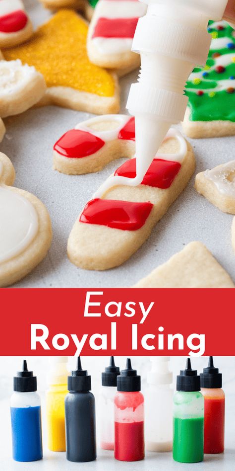 This is the only royal icing recipe you'll ever need! With no meringue powder needed, my secret ingredient makes this icing harden perfectly. Plus, I'm sharing my expert tips on adjusting your icing to the perfect consistency, coloring, and storing your icing. Royal Icing Recipe Without Meringue Powder, Royal Icing Without Meringue, Royal Icing Without Meringue Powder, Flooding Icing Recipe, Apricot Cobbler, Buffalo Food, Decorating Icing Recipe, Monthly Meals, Easy Royal Icing