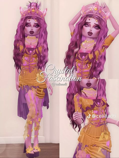 Di Crystal Fascination, Crystal Fascination Dress To Impress, Crystal Fascination, Angel Creature, Crystal Outfit, Ethereal Creature, Cute Hacks, Mermaid Ethereal, Wolverine And Deadpool