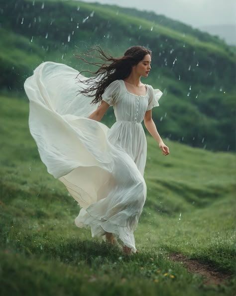 Dress In Wind Drawing, Dress Flowing In The Wind Drawing, Flowy Dress Reference, Dress Blowing In Wind, Dress In The Rain, Dress In Wind, Dress Flowing In The Wind, Wind Photoshoot, Dress In The Wind