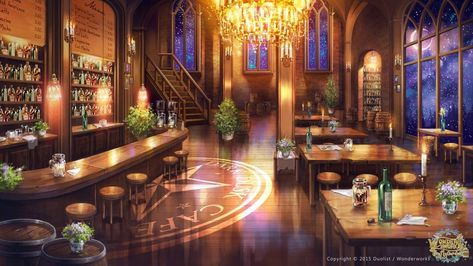 Fantasy Cafe Concept Art, Anime Backgrounds Cafe, Fantasy Cafe, Anime Cafe, Illustration Pop Art, Episode Interactive Backgrounds, Anime Places, Episode Backgrounds, Fantasy Rooms