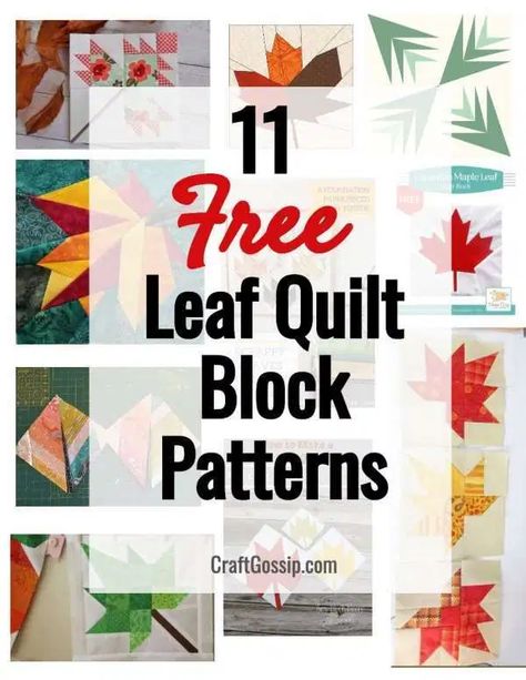 11 Free Leaf Quilt Block Patterns – Quilting Free Barn Quilt Patterns, Leaf Quilt Block, Leaf Quilts, Fall Diy Crafts, Sewing Patterns For Babies, Free Paper Piecing Patterns, Bird Quilt Blocks, Leaf Quilt, Fall Quilt Patterns