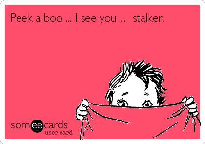 Peek a boo ... I see you ... stalker. Hahaha you know who you are BIOTCH!!!! Stalker Funny, Stalker Quotes, Quitting Quotes, Animated Text, The Creeper, Text Memes, Get A Life, Text Animation, E Card