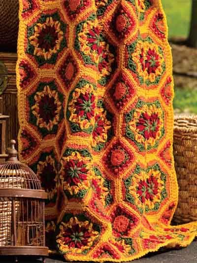 Motifs Afghans, Autumn Crochet, Beau Crochet, Afghans Crochet, Afghan Throw Blanket, Fall Crochet, Knitted Afghans, Crochet Vintage, Crochet Fall